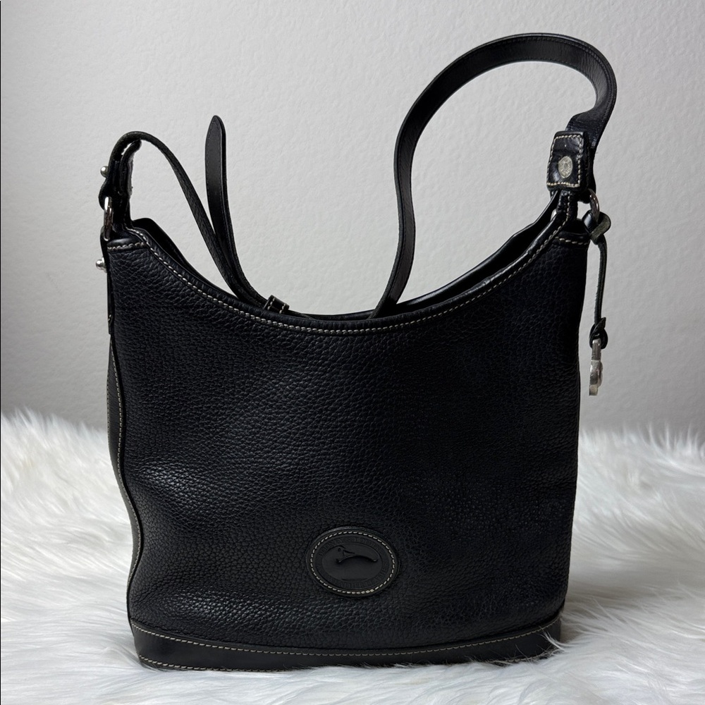 Dooney & Bourke Black Pebbled Leather Shoulder Hobo